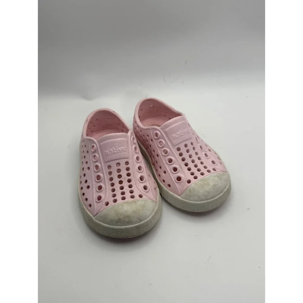 Native Jefferson Kids Size C4 Pink Slip On Perforated Water Shoes Sneakers
